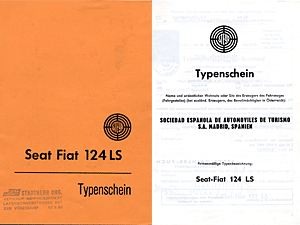 Typenschein SEAT-FIAT 124 LS
